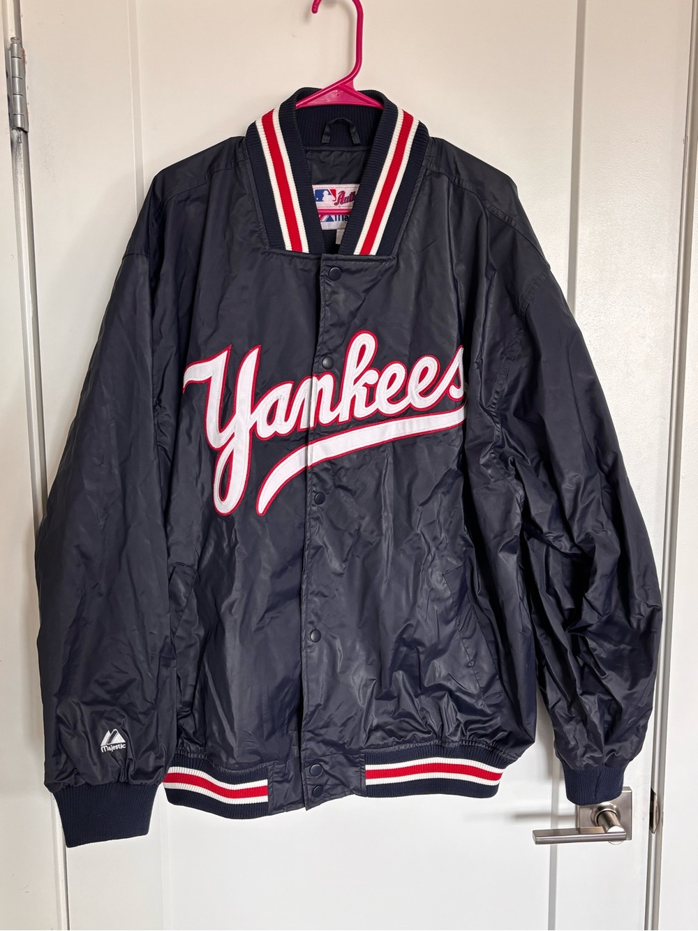 Vintage New York Yankees Navy Men’s MLB Bomber Jacket by Majestic